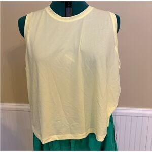 All In Motion XXL Workout Tank Top Yellow Mesh Back Athletic Activewear NEW